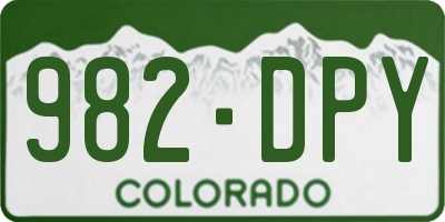CO license plate 982DPY