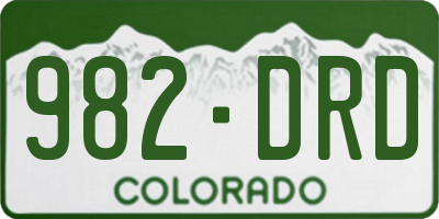 CO license plate 982DRD