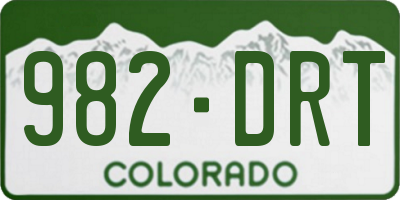CO license plate 982DRT