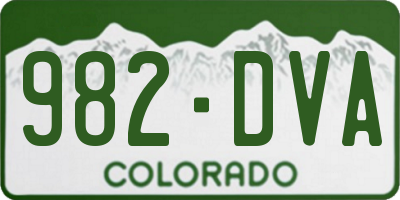 CO license plate 982DVA
