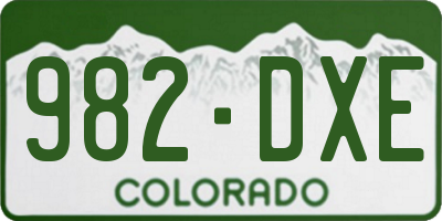 CO license plate 982DXE