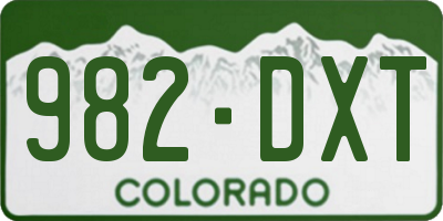 CO license plate 982DXT