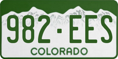 CO license plate 982EES