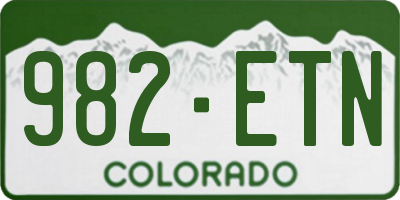 CO license plate 982ETN