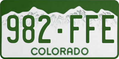 CO license plate 982FFE