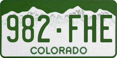 CO license plate 982FHE