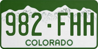 CO license plate 982FHH