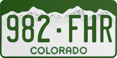 CO license plate 982FHR