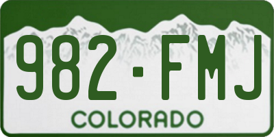 CO license plate 982FMJ