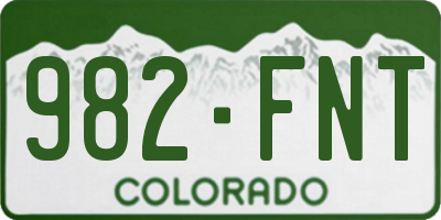 CO license plate 982FNT
