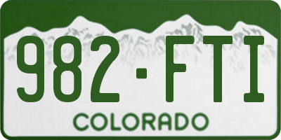 CO license plate 982FTI