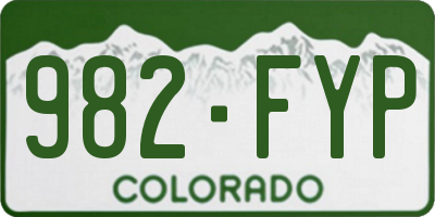 CO license plate 982FYP