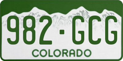 CO license plate 982GCG