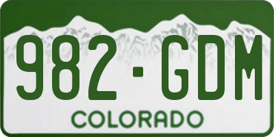 CO license plate 982GDM