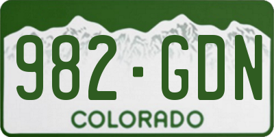 CO license plate 982GDN