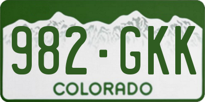 CO license plate 982GKK