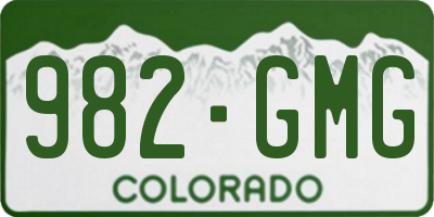 CO license plate 982GMG