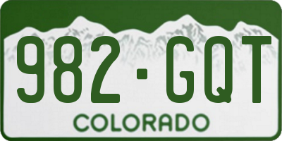CO license plate 982GQT
