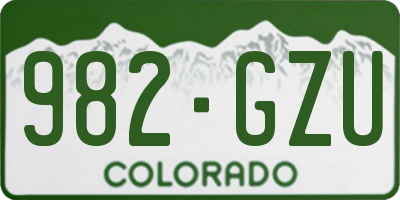 CO license plate 982GZU