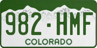 CO license plate 982HMF