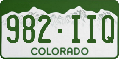 CO license plate 982IIQ