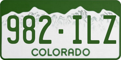 CO license plate 982ILZ