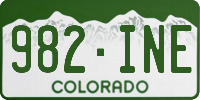 CO license plate 982INE