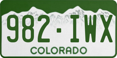 CO license plate 982IWX