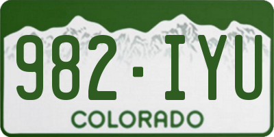 CO license plate 982IYU