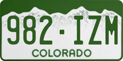 CO license plate 982IZM