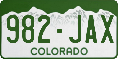 CO license plate 982JAX