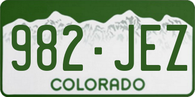 CO license plate 982JEZ