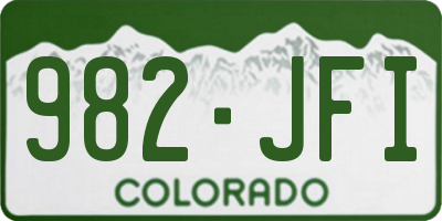 CO license plate 982JFI