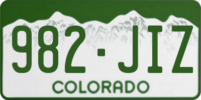 CO license plate 982JIZ