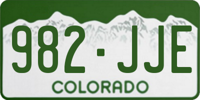 CO license plate 982JJE