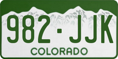 CO license plate 982JJK