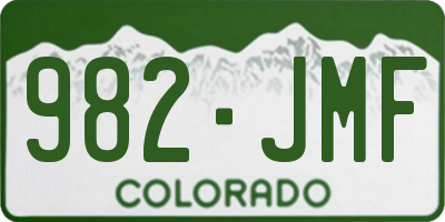 CO license plate 982JMF