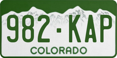 CO license plate 982KAP