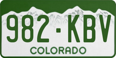 CO license plate 982KBV