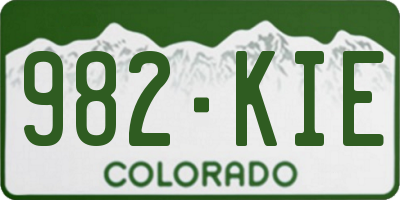 CO license plate 982KIE