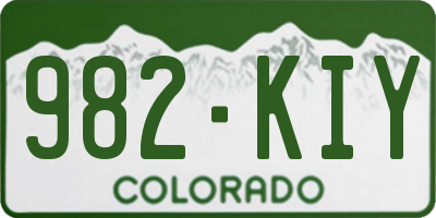 CO license plate 982KIY