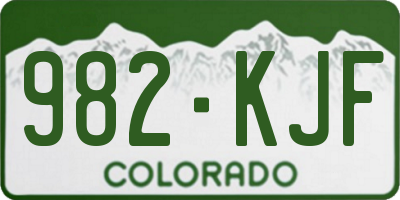 CO license plate 982KJF