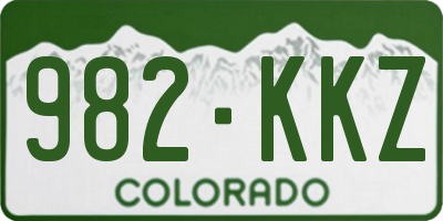 CO license plate 982KKZ