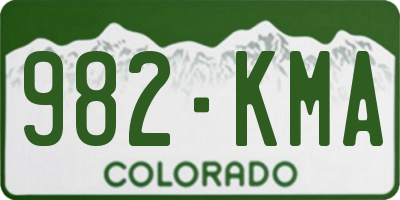 CO license plate 982KMA