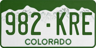 CO license plate 982KRE