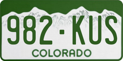 CO license plate 982KUS
