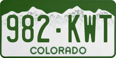 CO license plate 982KWT