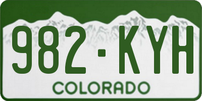 CO license plate 982KYH