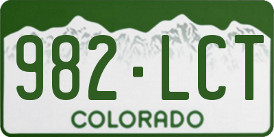 CO license plate 982LCT