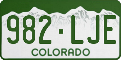 CO license plate 982LJE